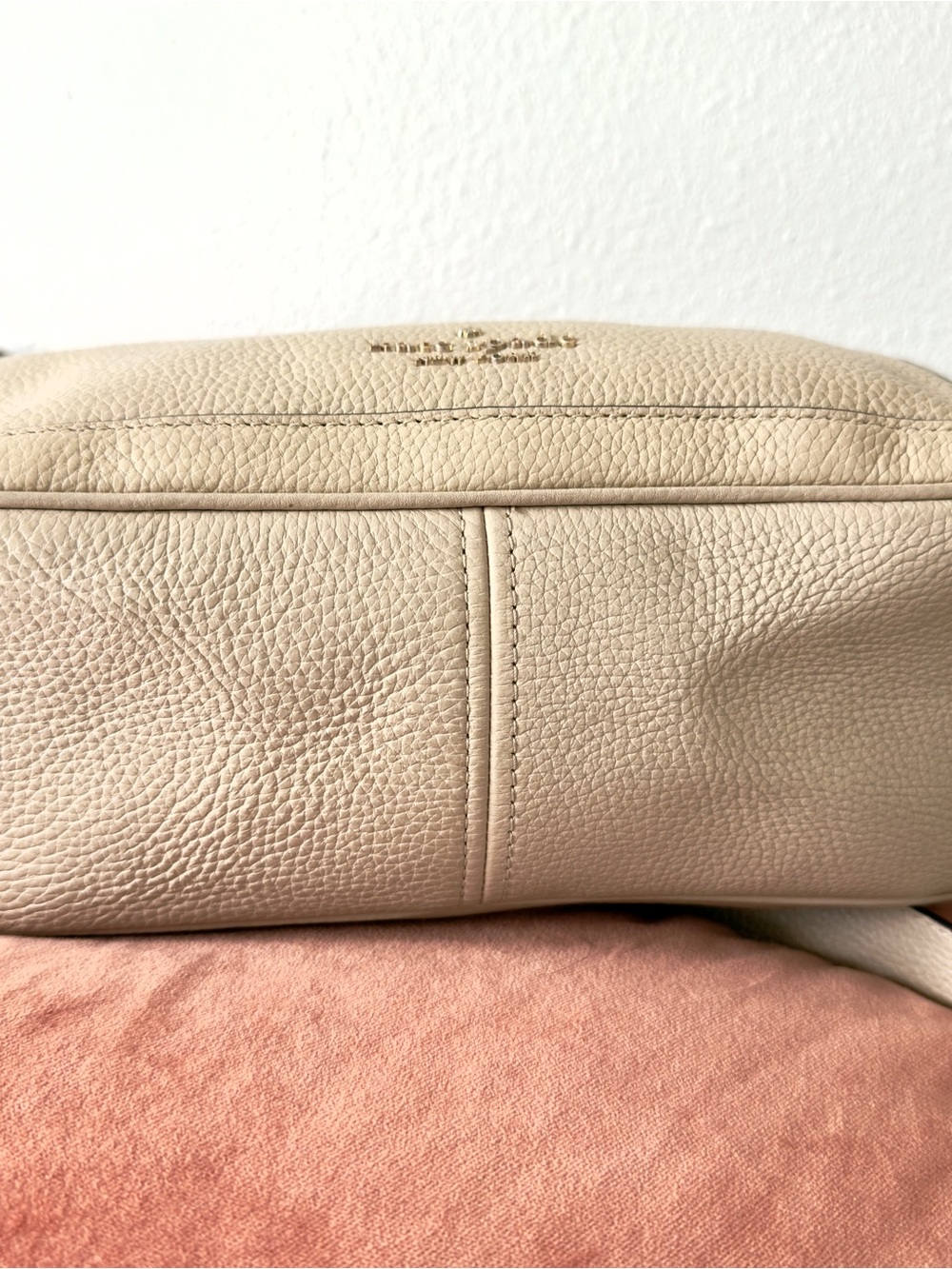 Kate Spade Cream Pebbled Leather Shoulder Bag Detachable Strap - Picture 2 of 8